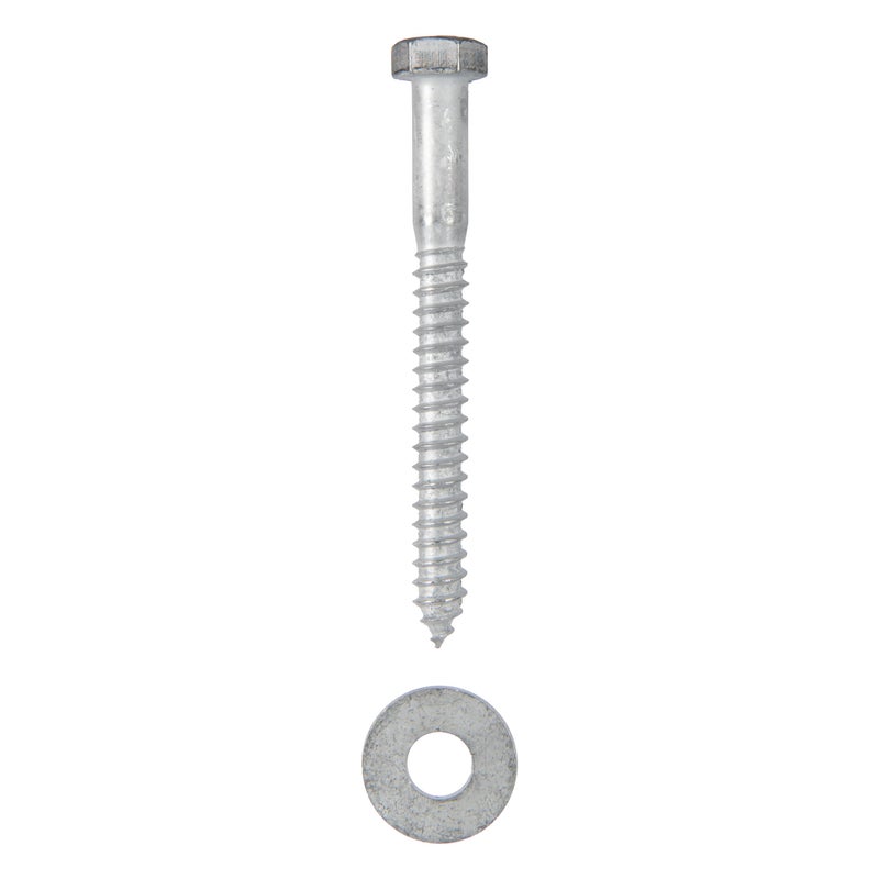 طقم براغي متخلفة 3/8 × 5 (50 حزمة)، 50 براغي و50 حلقة، مجلفنة بالغمس الساخن، تلبي الدرجة الصناعية/التجارية ASME B18.2.1 من شركة Makers Bolt - Image 2